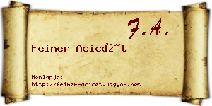 Feiner Acicét névjegykártya